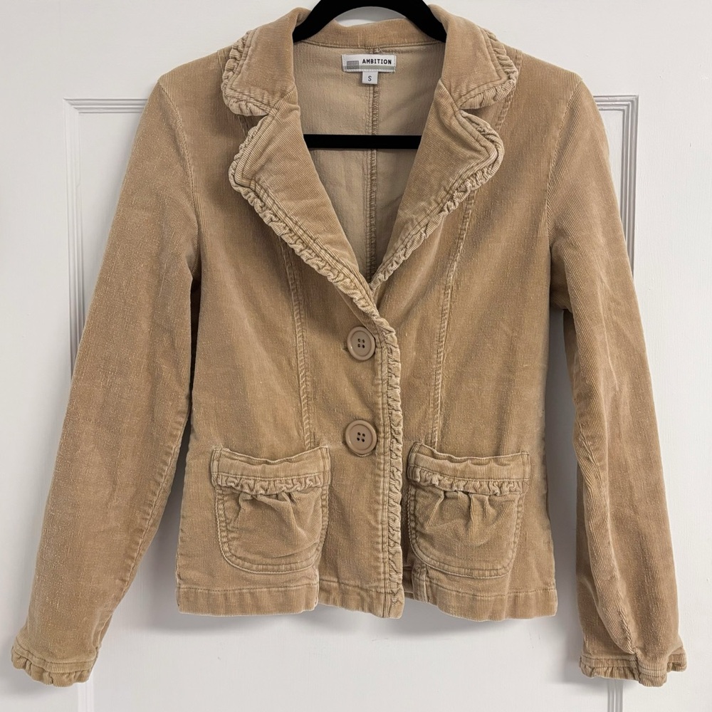 Ambition Tan Corduroy Jacket/Blazer Small